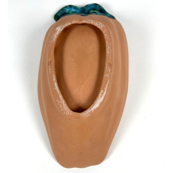 Terracotta Bowl Handcrafted Ceramic Southwest Chili Pepper Green Glaze Vintage - Picture 7 of 11